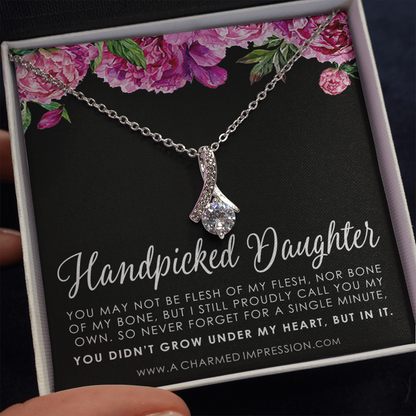 Handpicked Daughter, Stepdaughter Gift for Step Daughter, Infinite Love, Bonus Daughter, Adopted Child, Gift for Girls, Unbiological Child