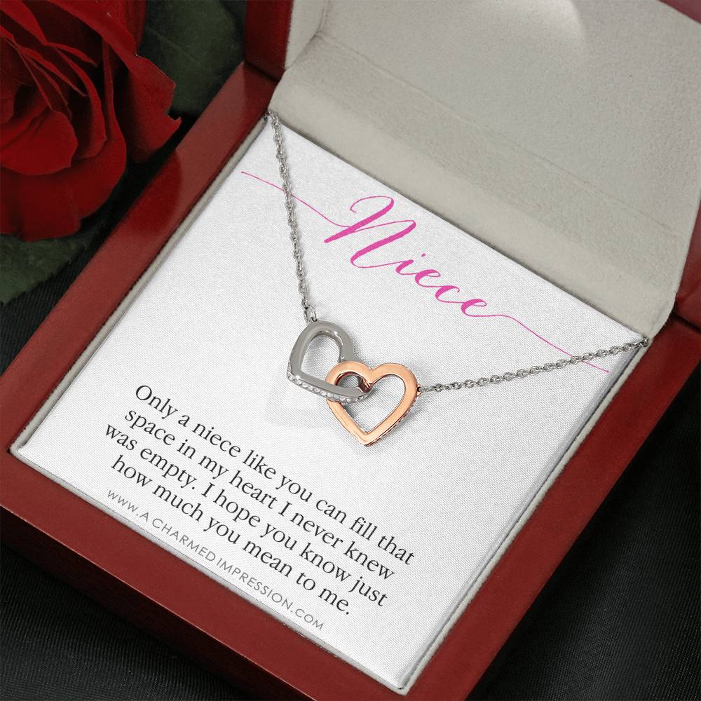 Niece Gift from Aunt, Gift for Niece Necklace, Niece Jewelry, Niece Wedding Gift, Niece Confirmation, Niece Birthday Gift ideas - Connected Hearts