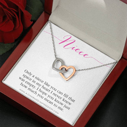Niece Gift from Aunt, Gift for Niece Necklace, Niece Jewelry, Niece Wedding Gift, Niece Confirmation, Niece Birthday Gift ideas - Connected Hearts