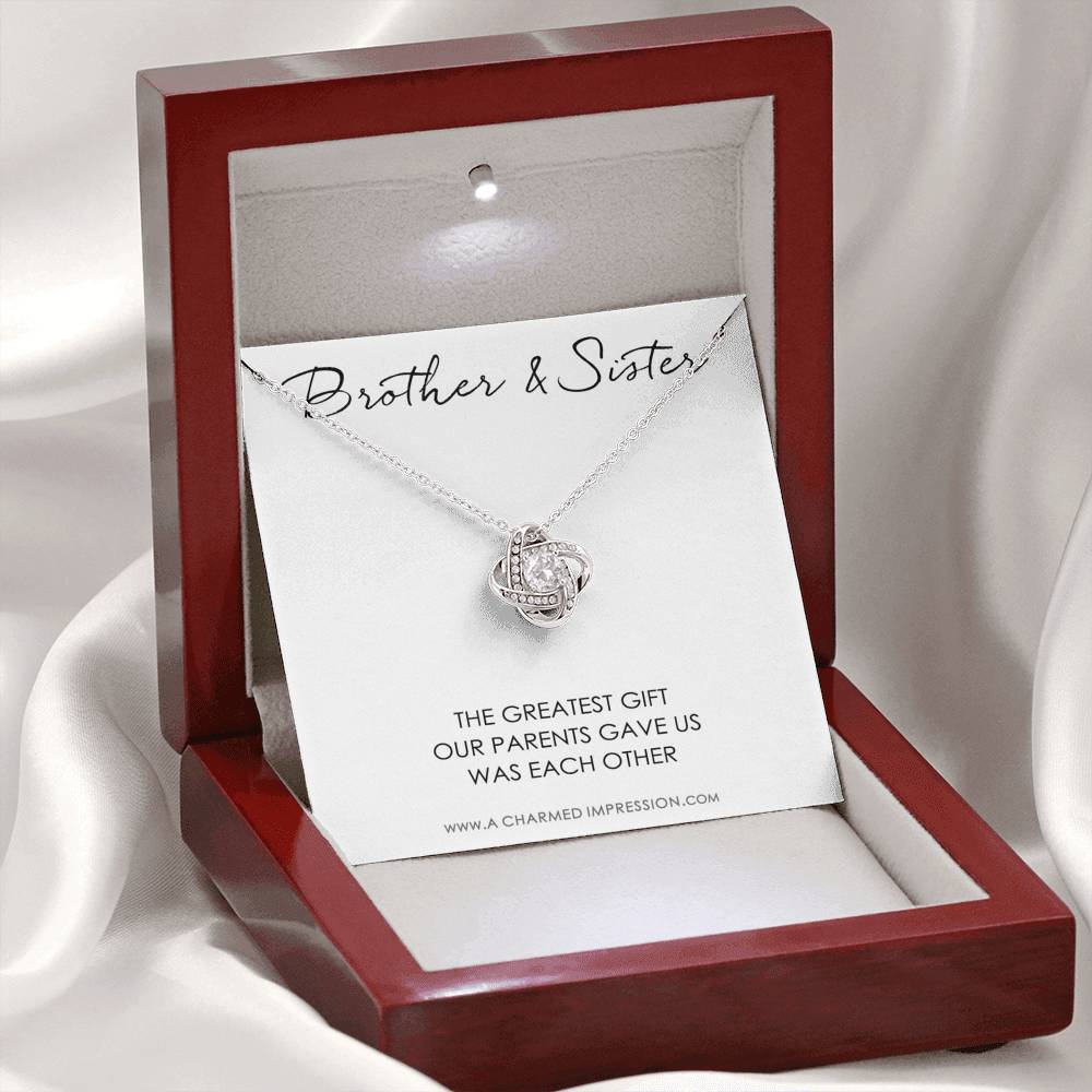 Sister Birthday Gift for Sister gift Ideas Sister Necklace, unique birthday gifts for sister from brother, gift from brother to sister - Love Knot Necklace