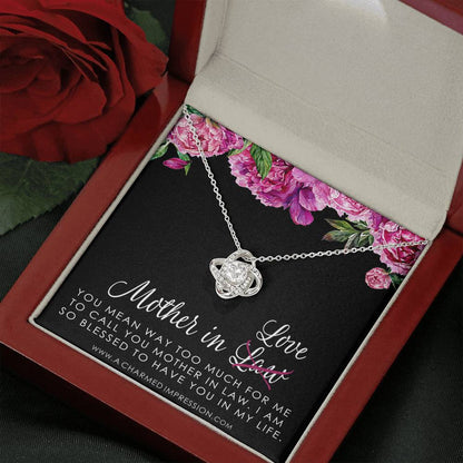 Mother-In-Law Gift Necklace: Mother-In-Law, Mother-In-Law Gift, Mother's Day Gift for Mother-In-Law, Love Knot Necklace