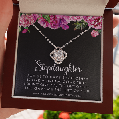 Stepdaughter Gifts from Stepmom Stepdad, Birthday Gifts for Daughter from Mom Dad, Stepdaughter Necklace, Unbiological Daughter Gift