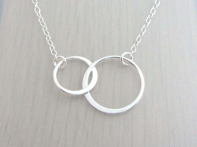 Handpicked Daughter, Bonus Daughter, Gift for Stepdaughter, Connected Circles Necklace, Infinite Love, Adopted Child Gift, Silver or Gold